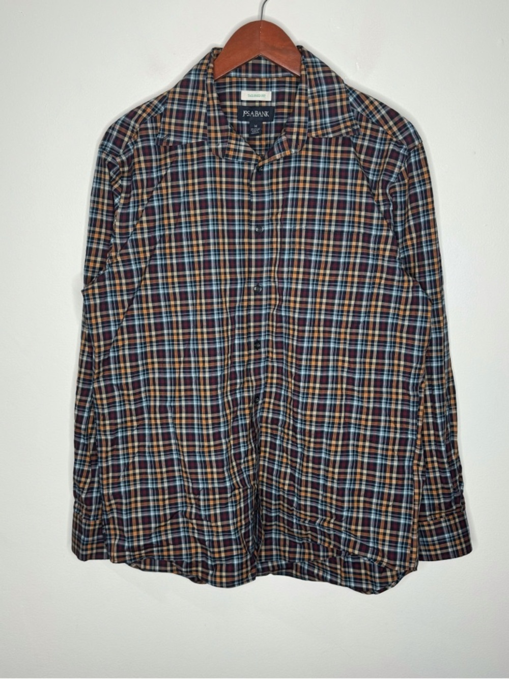 Jos. A. Bank Tailored‎ Fit Plaid Button-Up Shirt Men’s Medium